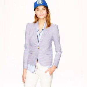 J. Crew Purple Striped Seersucker Blazer Cotton Size‎ 6 Classic Casual Coastal